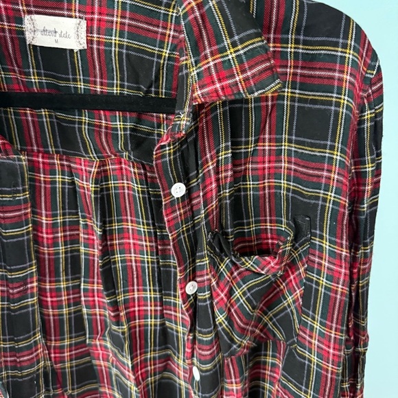 Altar’d State Red and Black Plaid Button-Up Shirt Size Medium Christmas - Picture 2 of 7